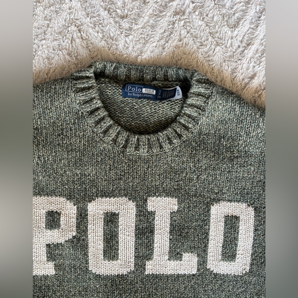 Polo Ralph Lauren Logo Green Sweater S - Picture 2 of 3